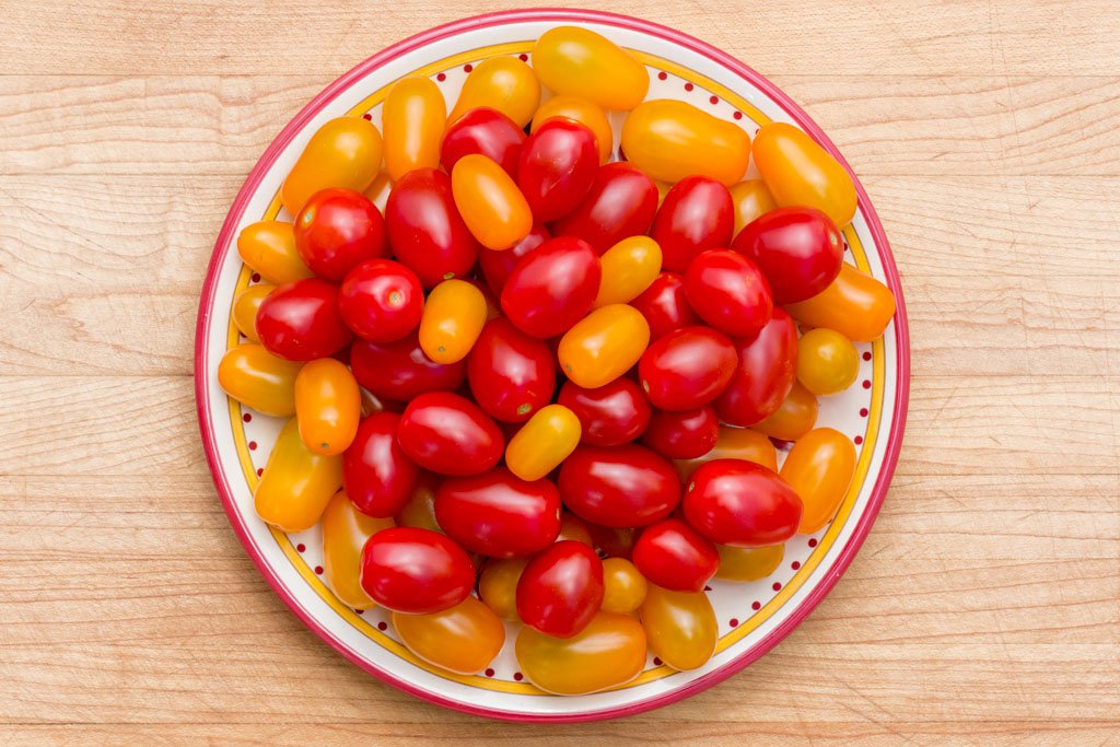 Plate of Summer Fresh Tomatoes from the Farmers Market