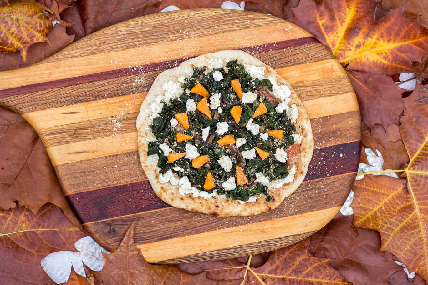 Swiss Chard & Creamy Almond Ricotta Pizza