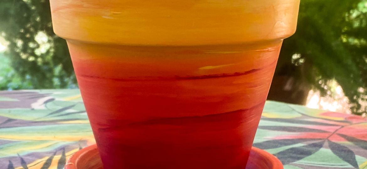 Red & Yellow Plant Pot